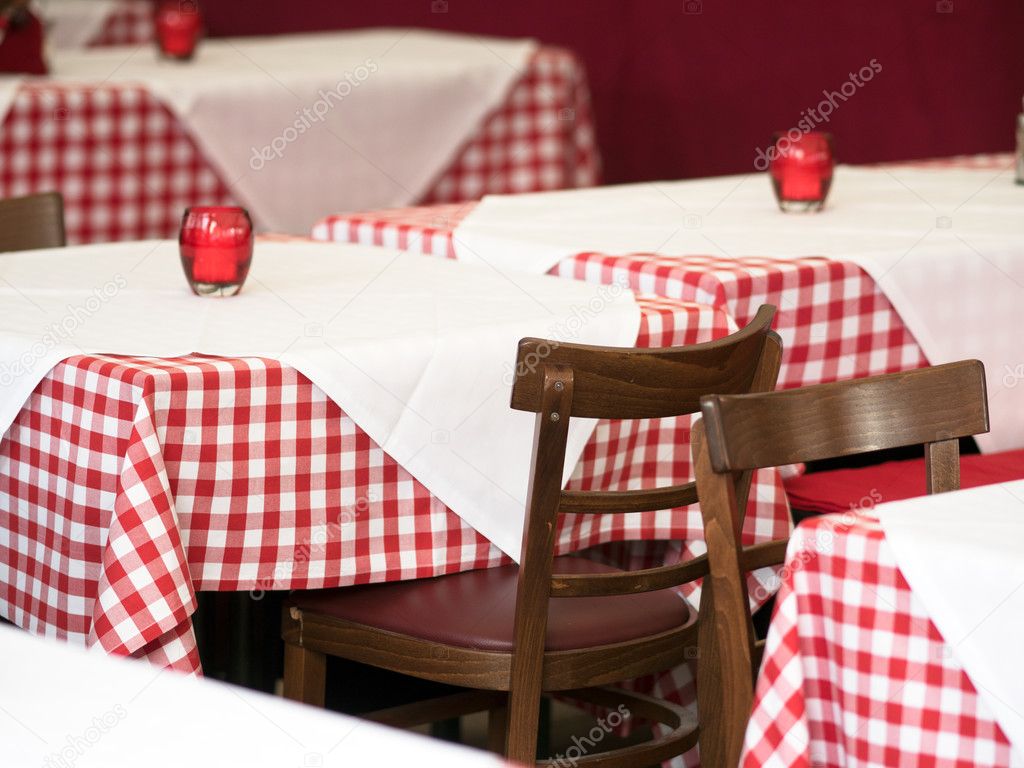 Tables in the restaurant