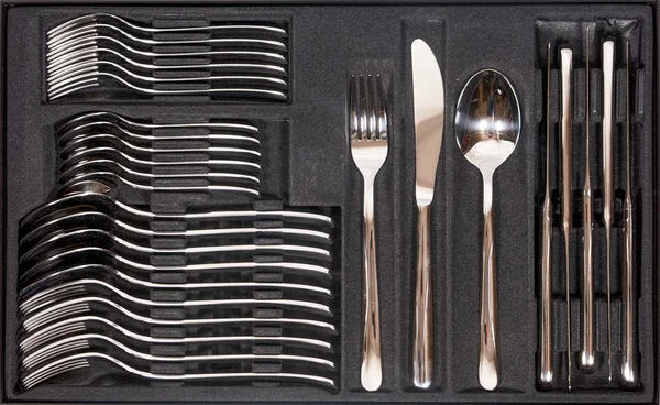 Cutlery Tray with new cutlery — Stock Photo, Image