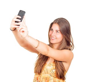 çekici genç kadın bir selfie alır