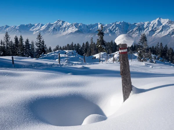 Winter landscape in the Alps with Karwendel — Stock Photo, Image