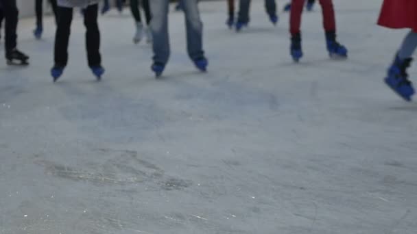 People Ice Skating — Stock Video