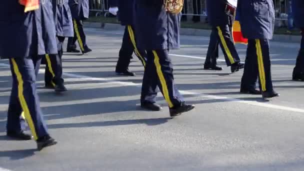 Desfile de fans del ejército — Vídeo de stock