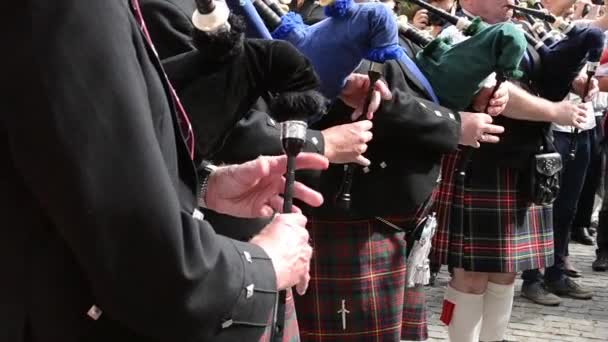 Cantor da Banda de Bagpipe — Vídeo de Stock