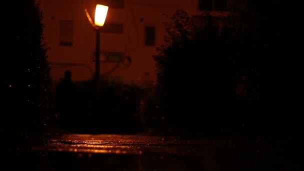 冷たい雨の降る夜 — ストック動画