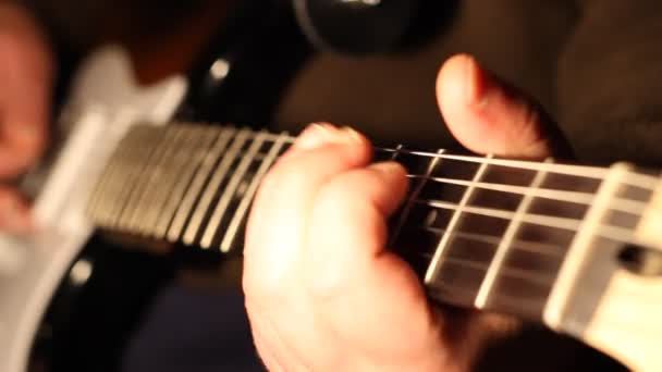 Fingers Play on Electric Guitar — Stock Video