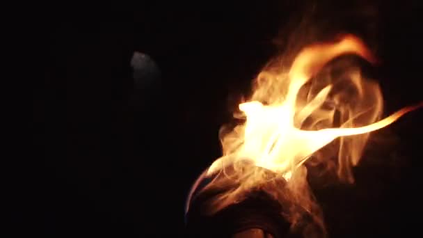 Факел в темноте — стоковое видео