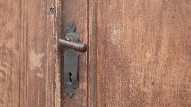 Locked Wooden Old Door — Stock Video