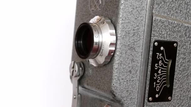 Old Hand Held Reel Film Camera 2 — Stock Video