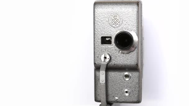 Oude Hand Held Reel filmcamera 1 — Stockvideo