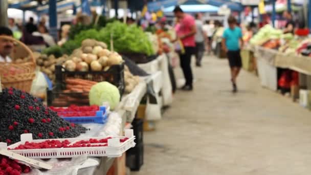 Mercado de alimentos ecológicos — Vídeo de stock