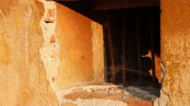 Örümcek ağı barlar penceresinde