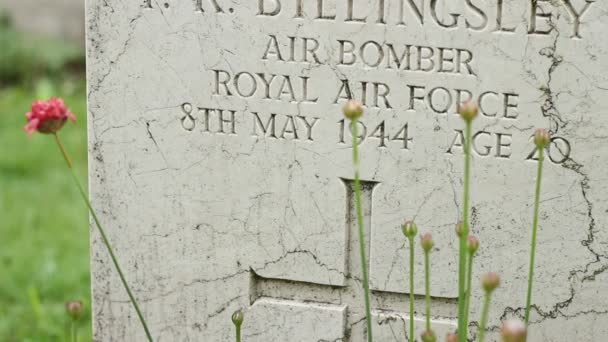 Kraliyet Hava Kuvvetleri İkinci Dünya Savaşı mezar — Stok video