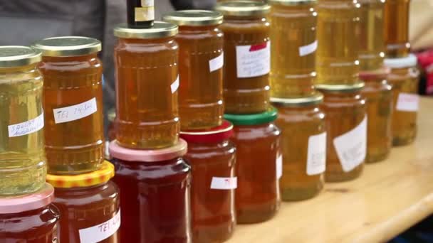 Jars of Honey — Stock Video