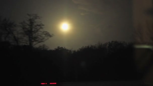 Paisaje nocturno del tren — Vídeos de Stock