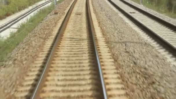 Railroad Running Rear View — Stock Video