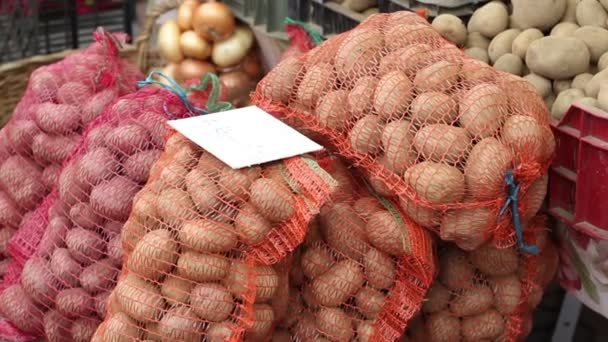 Säcke voller Kartoffeln — Stockvideo