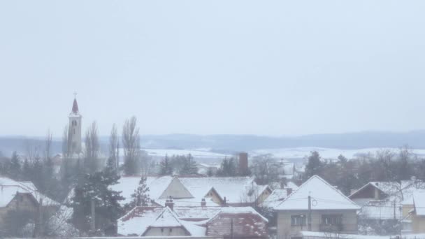 Schneesturm in der Stadt — Stockvideo