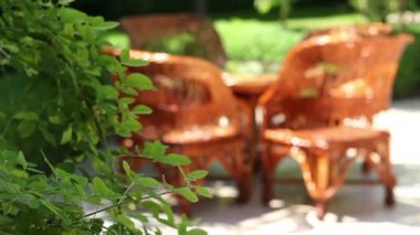 Wicker Chairs in Garden