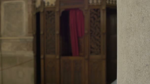 Confessional in a Church — Stock Video