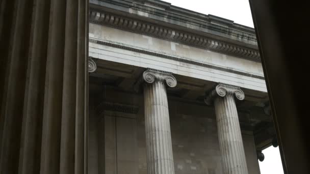 Ionic Capital Columns on Rainy Day — Stock Video