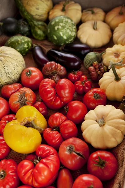 Vegetais em uma banca de mercado — Fotografia de Stock