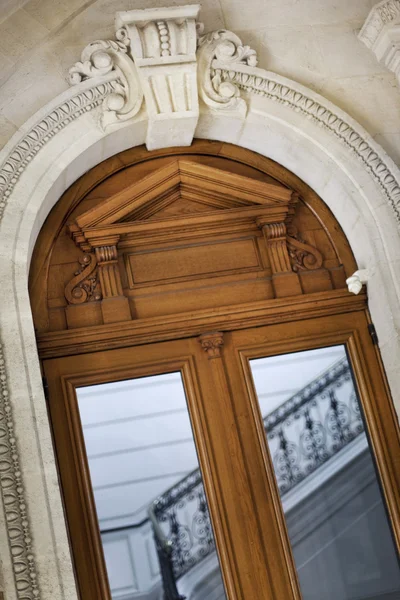 Ancienne Porte Bois Manoir Français Bordeaux — Photo