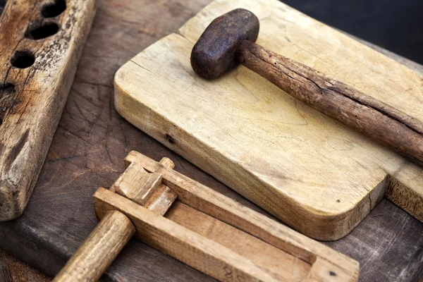 Różne przedmioty drewniane — Zdjęcie stockowe