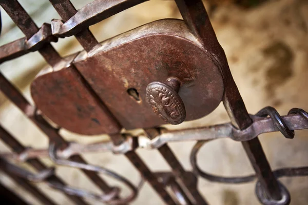 Oude Smeedijzeren Poort Handvat Bij Ingang Van Het Park — Stockfoto