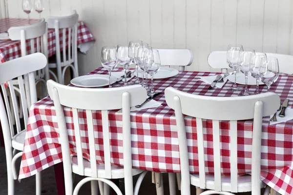 Vintage Tisch Einem Französischen Bistro — Stockfoto