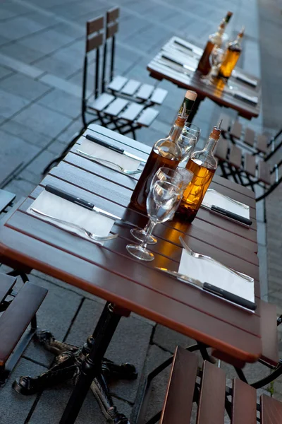 Terrasse Eines Französischen Bistros Während Der Covid — Stockfoto