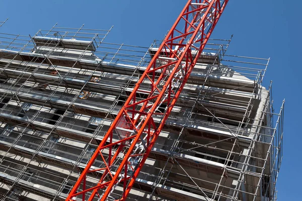 Scaffolding Crane Construction Site — Stock Photo, Image