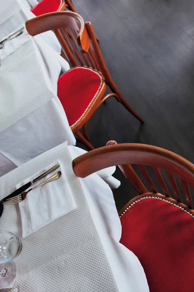 Interior of a French bistro without any customers