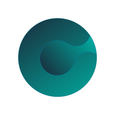 Mavi eğimli bir dairede alfabe harfi