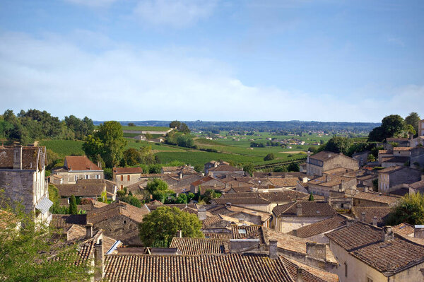 Facing village of St Emilion near Bordeaux city