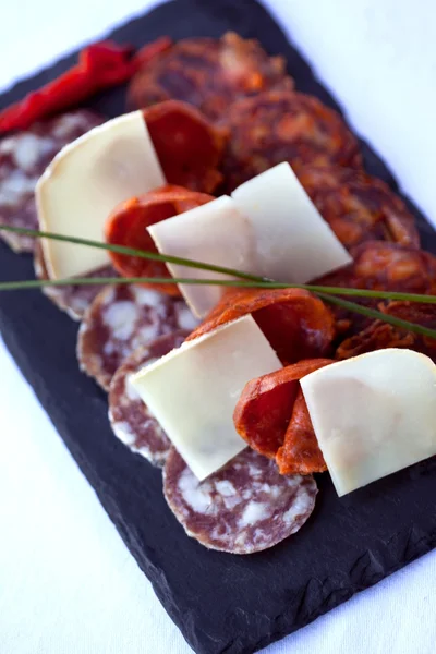 Sausage and cheese — Stock Photo, Image