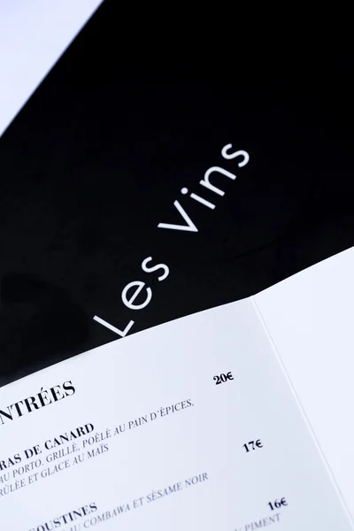 Menu et carte des vins — Photo