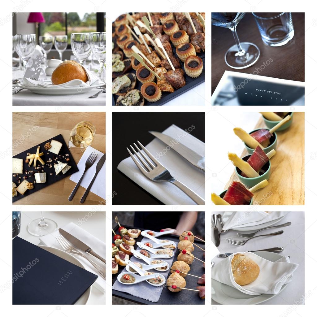 Caterers and gastronomy collage
