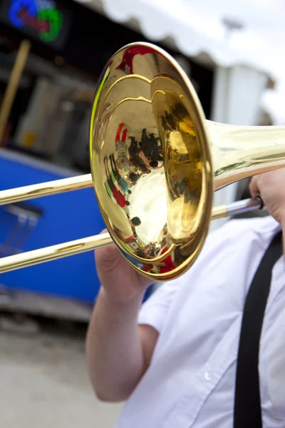 Jugando Trombone — Foto de Stock