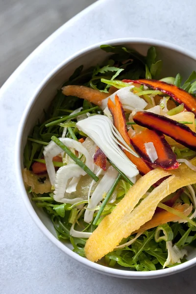 Салат и сырые овощи — стоковое фото