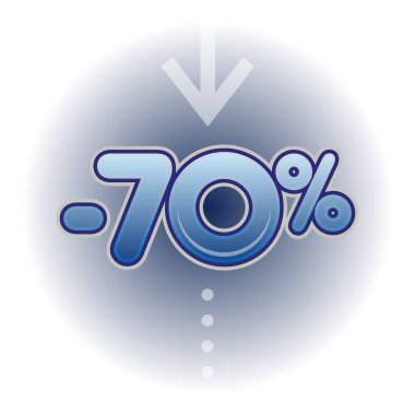 Bir promosyon gösteren ticari etiket