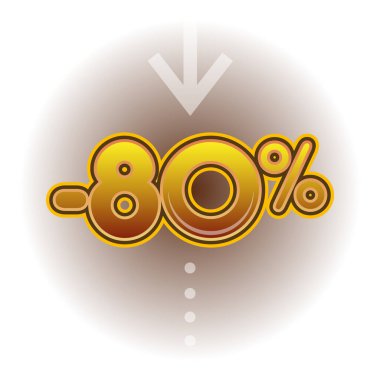 Bir promosyon gösteren ticari etiket