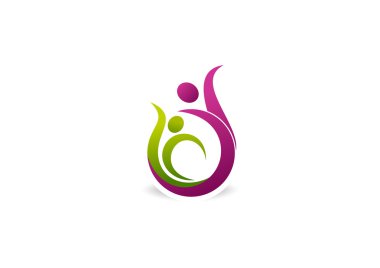 Güzel sağlıklı poz vektör logo tasarımı.