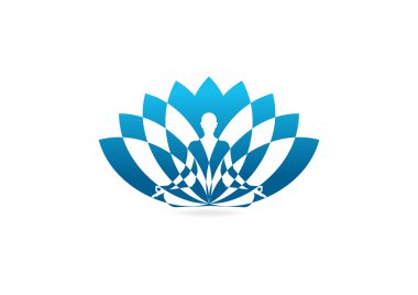 Lotus yoga vektör logo tasarım şablonu