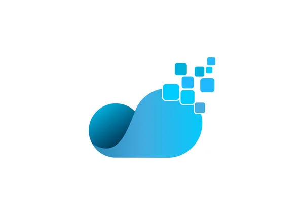 Nube informática datos abstractos con logo — Vector de stock