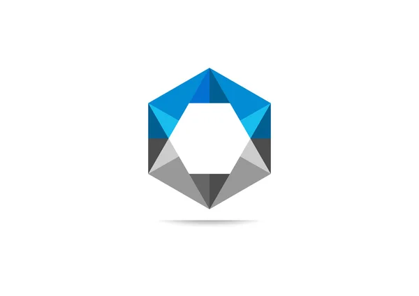 Κύβος εξάγωνο, τρίγωνο επιχειρησιακό λογότυπο — Διανυσματικό Αρχείο