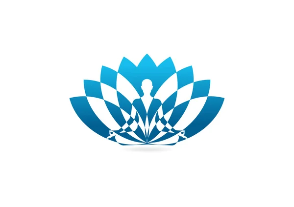 Plantilla de diseño de Lotus yoga vector logo — Vector de stock