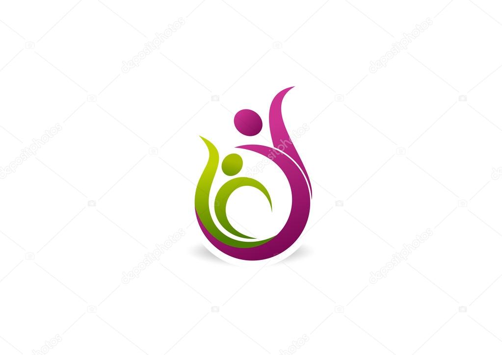 Beautiful healthy pose vector logo design.