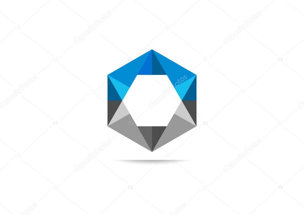 Cube hexagon triangle business logo