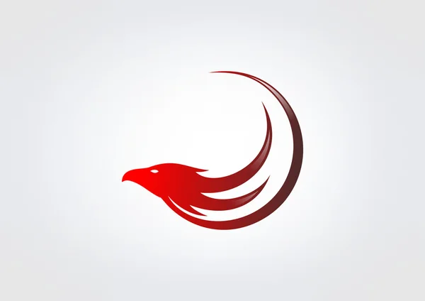 Logo del pájaro, diseño del símbolo del vector halcón — Vector de stock