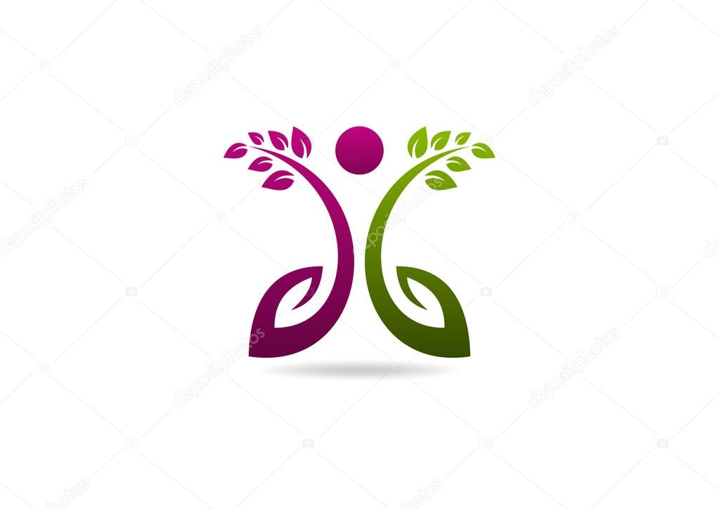 Beauty healthy care vector logo design.root beauty healthy concept.